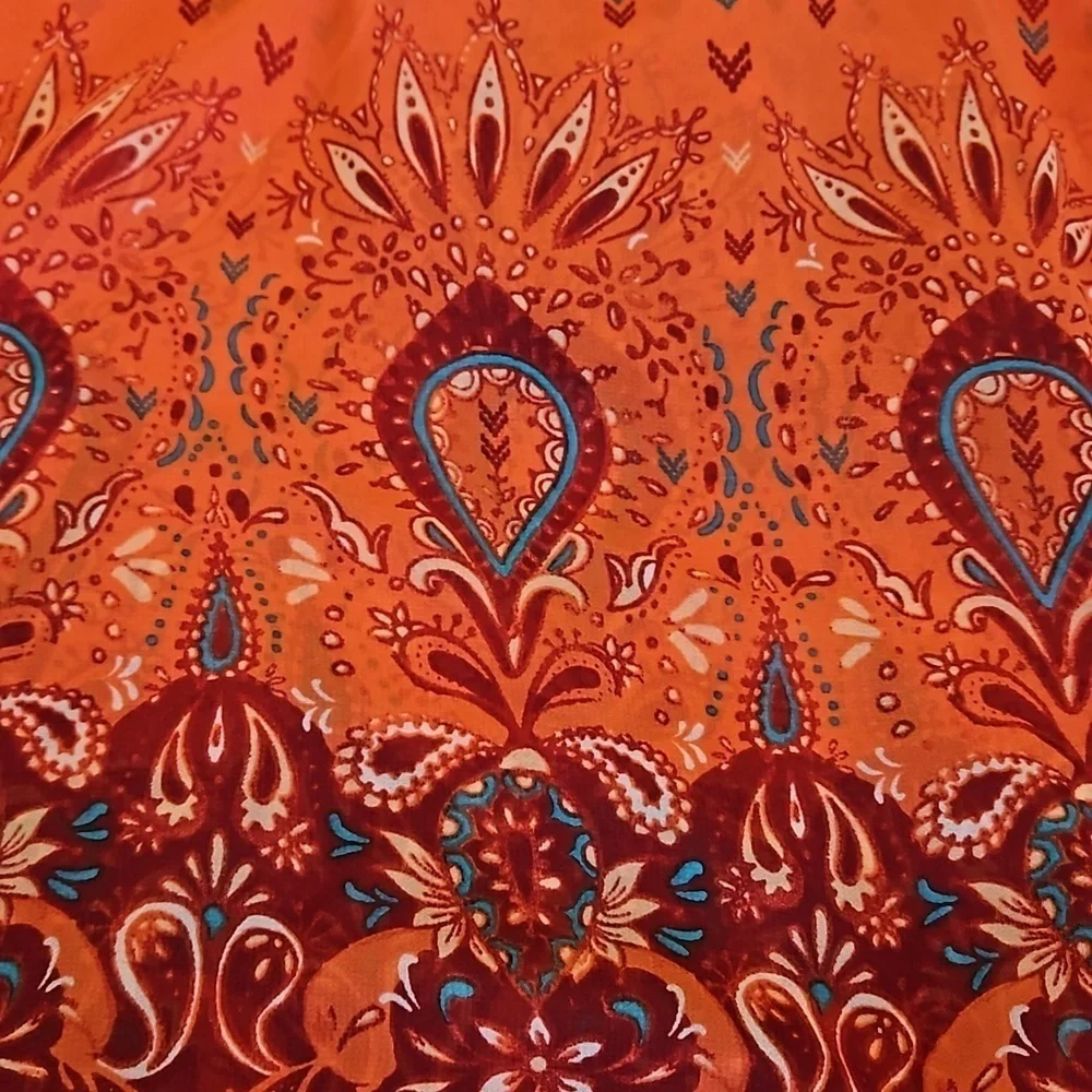 Arizona The Original Jean Company. Cold Shoulder Boho Top Size S orange  floral - Picture 14 of 16